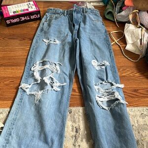 WOMENS ZARA DISTRESSED JEANS